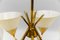 Mid-Century 5-Light Glass & Brass Ceiling Lamp, 1950s 15