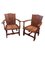 Brutalist Wabi Sabi Oak Rush Lounge Chairs, Set of 2 1