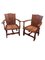 Brutalist Wabi Sabi Oak Rush Lounge Chairs, Set of 2, Image 1