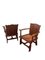 Brutalist Wabi Sabi Oak Rush Lounge Chairs, Set of 2 3