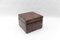 Choco Brown Leather Patchwork Pouf with Storage Space, Switzerland, 1960s 2