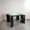 Schwarz lackierter Holz & Stoff Spieltisch mit drehbaren Beinen von Pierluigi Molinari für Pozzi, Italien 6