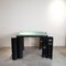 Black Lacquered Wood and Fabric Game Table with Rotating Legs by Pierluigi Molinari for Pozzi, Italy 1