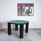 Schwarz lackierter Holz & Stoff Spieltisch mit drehbaren Beinen von Pierluigi Molinari für Pozzi, Italien 2
