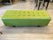 Green Capitonné Leather Bench with Steel Feet from Knoll International, 1990s 10