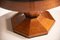Mesa de comedor Art Déco redonda de roble con detalles de madera negra, años 40, Imagen 7