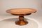 Art Deco Round Oak Dining Table with Black Wood Details, 1940s 10