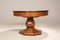 Art Deco Round Oak Dining Table with Black Wood Details, 1940s 3