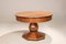 Art Deco Round Oak Dining Table with Black Wood Details, 1940s 2
