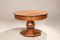 Art Deco Round Oak Dining Table with Black Wood Details, 1940s, Image 2