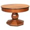 Art Deco Round Oak Dining Table with Black Wood Details, 1940s, Image 1