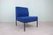 Vintage Blue Fabric Armchair 5