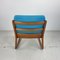 Rocking Chair en Teck avec Tapisserie Bleue par France and Sons, Ole Wanscher pour Cado, Danemark, 1960s 5
