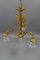 French Louis XVI Style Bronze and Clear Cut Glass Four-Light Chandelier, 1920s 16