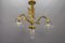 French Louis XVI Style Bronze and Clear Cut Glass Four-Light Chandelier, 1920s, Image 4