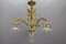 French Louis XVI Style Bronze and Clear Cut Glass Four-Light Chandelier, 1920s 12