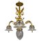 Französischer Kronleuchter aus Bronze & Klarglas mit vier Leuchten im Louis XVI Stil, 1920er 1
