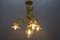 French Louis XVI Style Bronze and Clear Cut Glass Four-Light Chandelier, 1920s 14