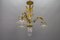 French Louis XVI Style Bronze and Clear Cut Glass Four-Light Chandelier, 1920s 3