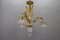 French Louis XVI Style Bronze and Clear Cut Glass Four-Light Chandelier, 1920s, Image 3