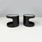 Modern Italian Round Coffee Tables in Dark Brown Wood and Mirror, 1980s, Set of 2, Image 3