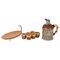 Bar Set in Carved Wood and Brass by Aldo Tura for Macabo, Italy, 1950s, Set of 8 1