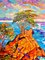 K. Husslein, Cypress Tree Sunset, Oil on Canvas 4