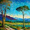 K. Husslein, Romance de verano, óleo sobre lienzo, Imagen 2