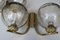 Brass & Glass Double Wall Lights, 1970s, Set of 2 4