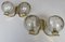 Brass & Glass Double Wall Lights, 1970s, Set of 2 1