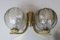 Brass & Glass Double Wall Lights, 1970s, Set of 2 8