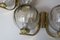 Brass & Glass Double Wall Lights, 1970s, Set of 2 5