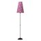 Tall Vintage Floor Lamp with Handmade Purple Floral Decoration Shade, Italy 1