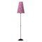 Tall Vintage Floor Lamp with Handmade Purple Floral Decoration Shade, Italy, Image 1
