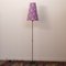 Tall Vintage Floor Lamp with Handmade Purple Floral Decoration Shade, Italy 5