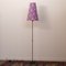 Tall Vintage Floor Lamp with Handmade Purple Floral Decoration Shade, Italy, Image 5