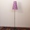 Lampada da terra alta vintage con paralume viola floreale fatto a mano, Italia, Immagine 10