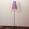 Tall Vintage Floor Lamp with Handmade Purple Floral Decoration Shade, Italy 10