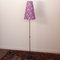 Tall Vintage Floor Lamp with Handmade Purple Floral Decoration Shade, Italy 3