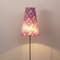 Hohe Vintage Stehlampe mit handgefertigtem lila Blumendekor, Italien 7
