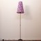 Tall Vintage Floor Lamp with Handmade Purple Floral Decoration Shade, Italy 8