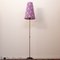 Tall Vintage Floor Lamp with Handmade Purple Floral Decoration Shade, Italy, Image 8