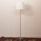 Vintage Chrome Coloured Floor Lamp with Handmade White Shade, Italy 3