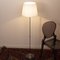 Vintage Chrome Coloured Floor Lamp with Handmade White Shade, Italy 2