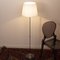 Vintage Chrome Coloured Floor Lamp with Handmade White Shade, Italy, Image 2