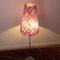 Vintage Stehlampe aus Chrom mit handgefertigtem lila Blumen verziertem Lampenschirm, Italien 4