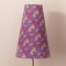 Vintage Chrome Floor Lamp with Handmade Purple Floral Decorated Shade, Italy 3