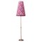 Lampadaire Vintage en Chrome avec Abat-Jour Floral Violet Fait Main, Italie 1