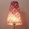 Vintage Stehlampe aus Chrom mit handgefertigtem lila Blumen verziertem Lampenschirm, Italien 8
