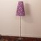 Vintage Chrome Floor Lamp with Handmade Purple Floral Decorated Shade, Italy, Image 6